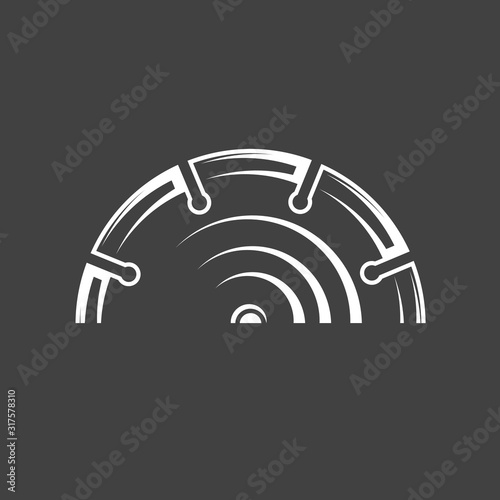 Saw blade isolated on black background