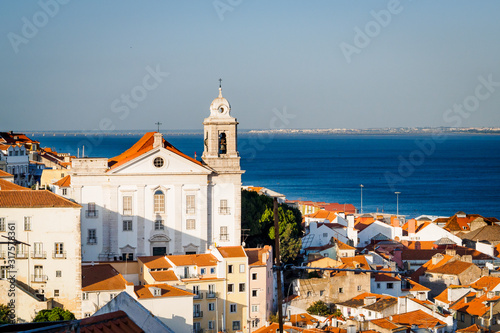 Panoramic view of Lisbon from the neighborhood above