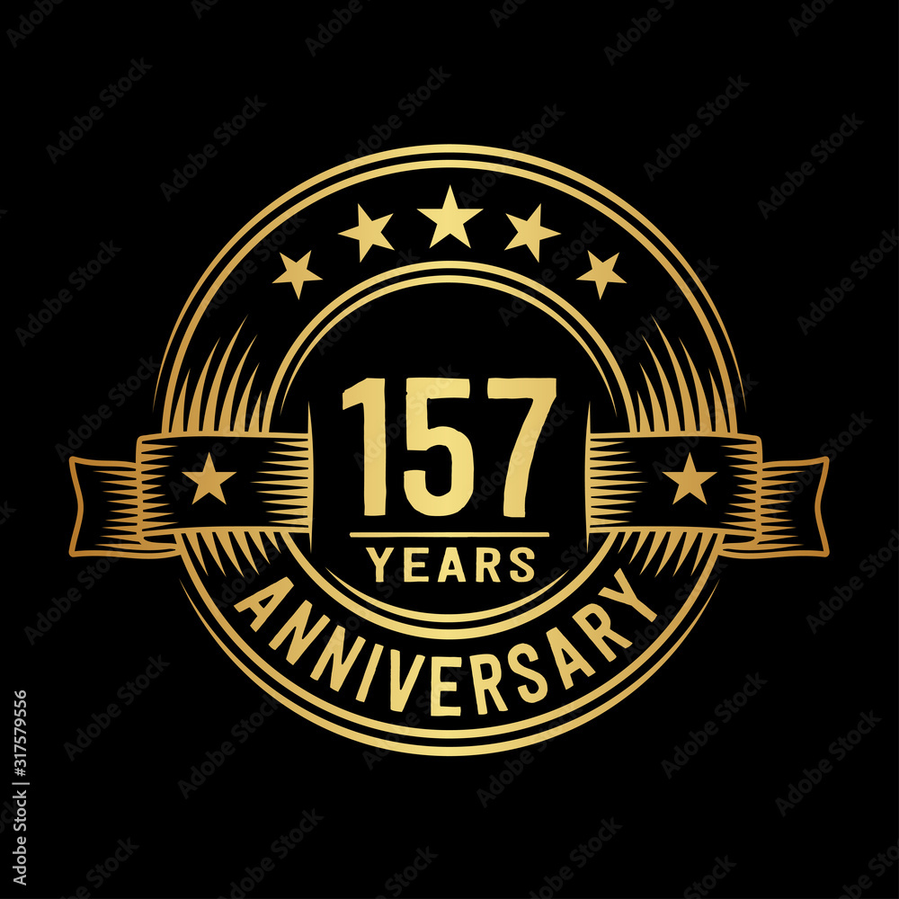 Fototapeta premium 157 years anniversary celebration logotype. Vector and illustration.