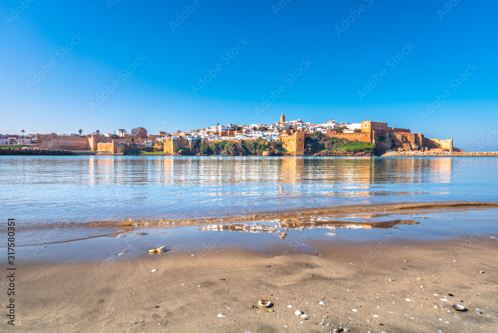 Kasbah of Udayas fortress in Rabat Morocco. Kasbah Udayas is ancient attraction of Rabat Morocco