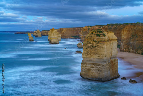 twelve apostles at sunrise, great ocean road in victoria, australia