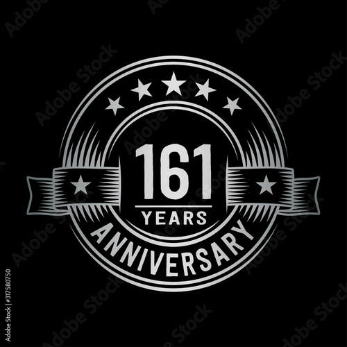 161 years anniversary celebration logotype. Vector and illustration.