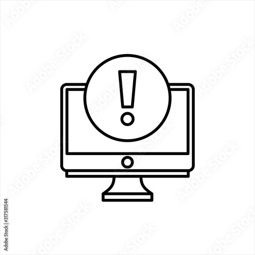 Concept of application error. Attention message bubble of spam data, insecure connection, scam, virus. Vector illustration