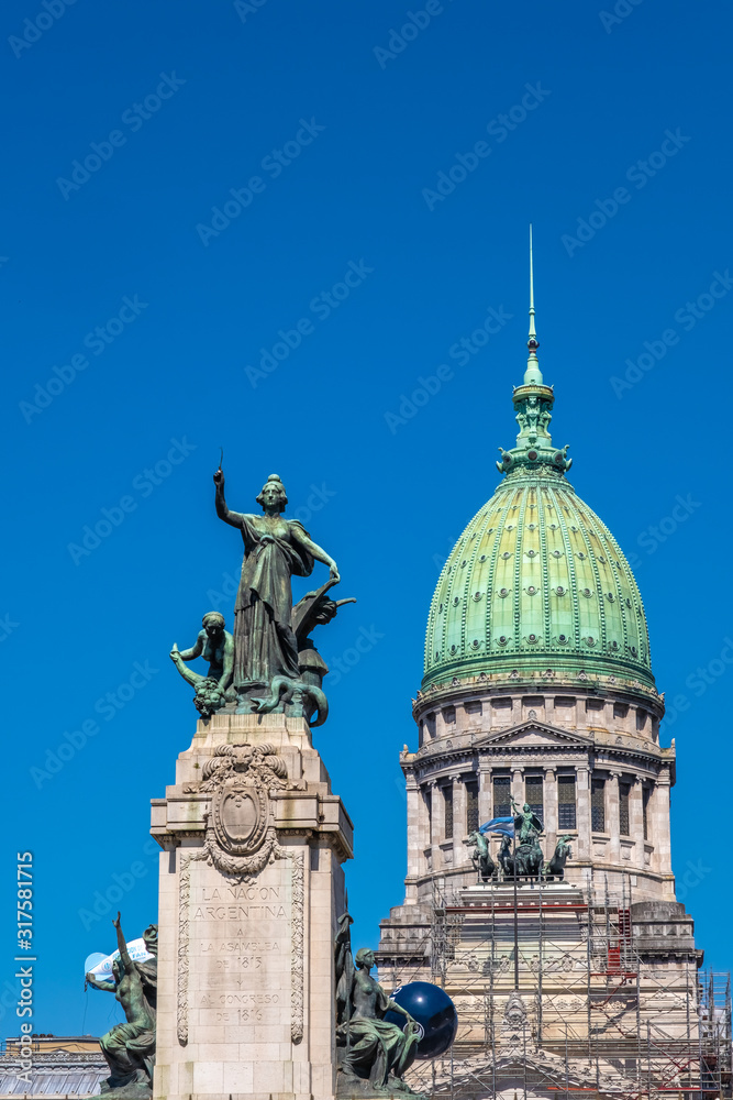 The Argentine National Congress (Palacio del Congreso), a National Historic Landmark, Buenos Aires, Argentina