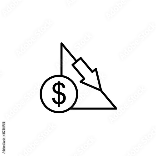 budget deficit concept outline symbol design