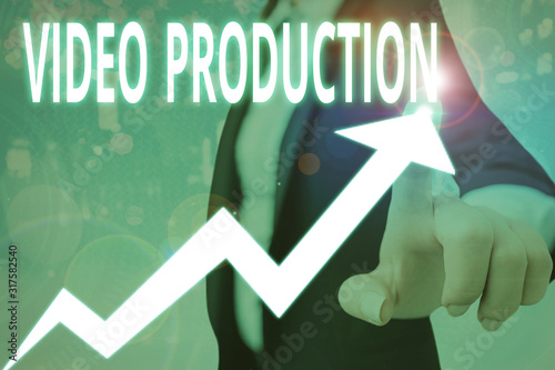 Conceptual hand writing showing Video Production. Concept meaning process of converting an idea into a video Filmaking photo
