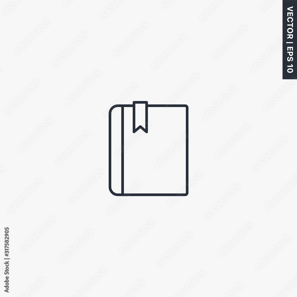 Diary, linear style sign for mobile concept and web design Diary, linear style sign for mobile concept and web design