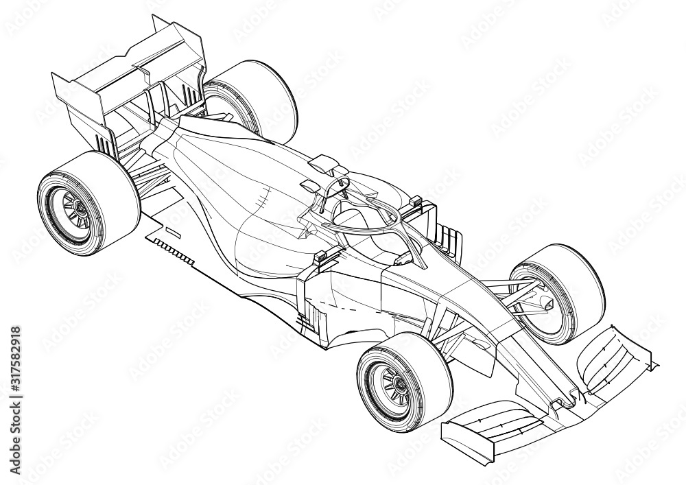 Fototapeta premium Silhouette F1 Car Vector