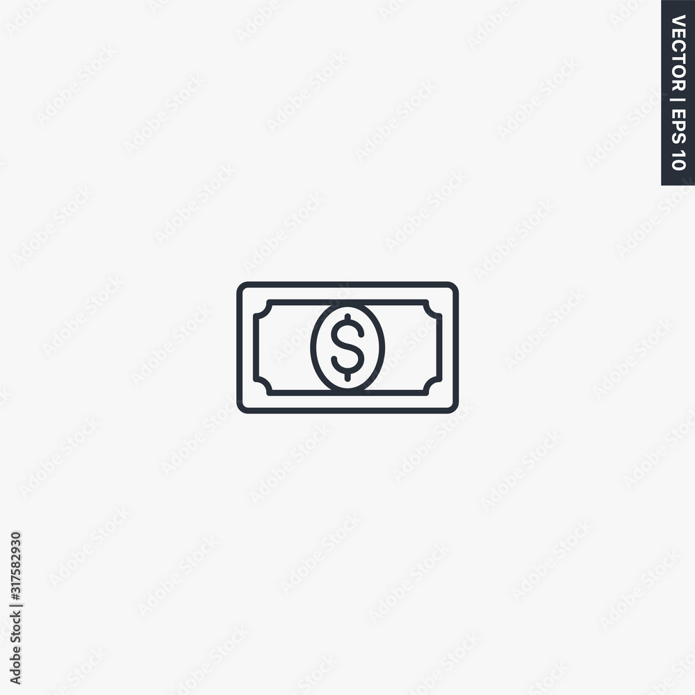 Dollar, linear style sign for mobile concept and web design Dollar, linear style sign for mobile concept and web design
