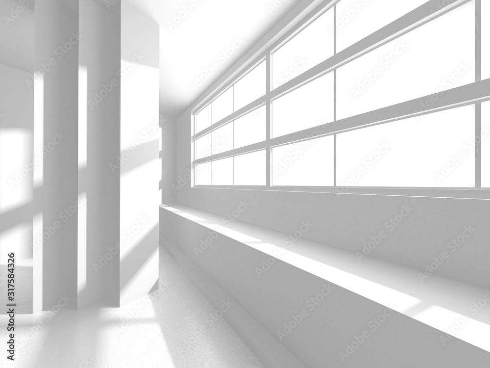 Obraz premium Futuristic White Architecture Design Background