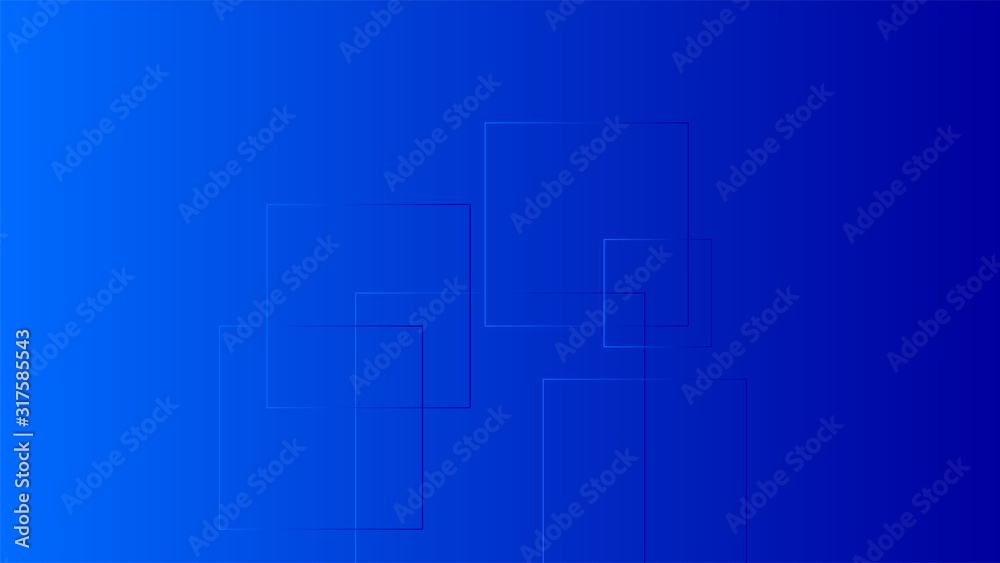 Polygon square figures in blue vector gradient background