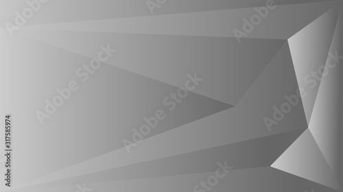 Polygon triangle in black and white vector gradient background