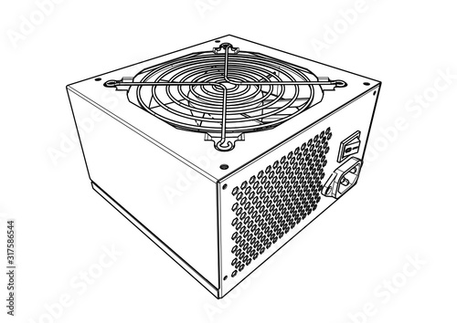 ATX Power Supply Silhouette Vector