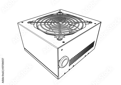 ATX Power Supply Silhouette Vector