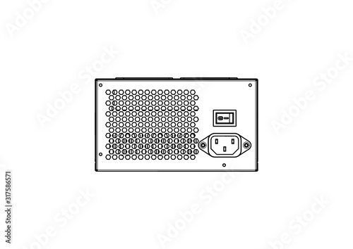 ATX Power Supply Silhouette Vector