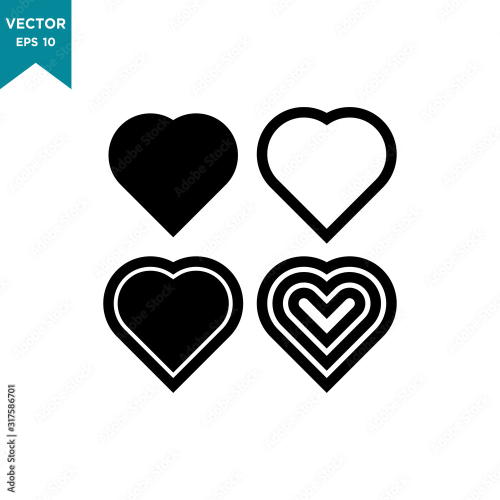 heart icon in trendy flat style