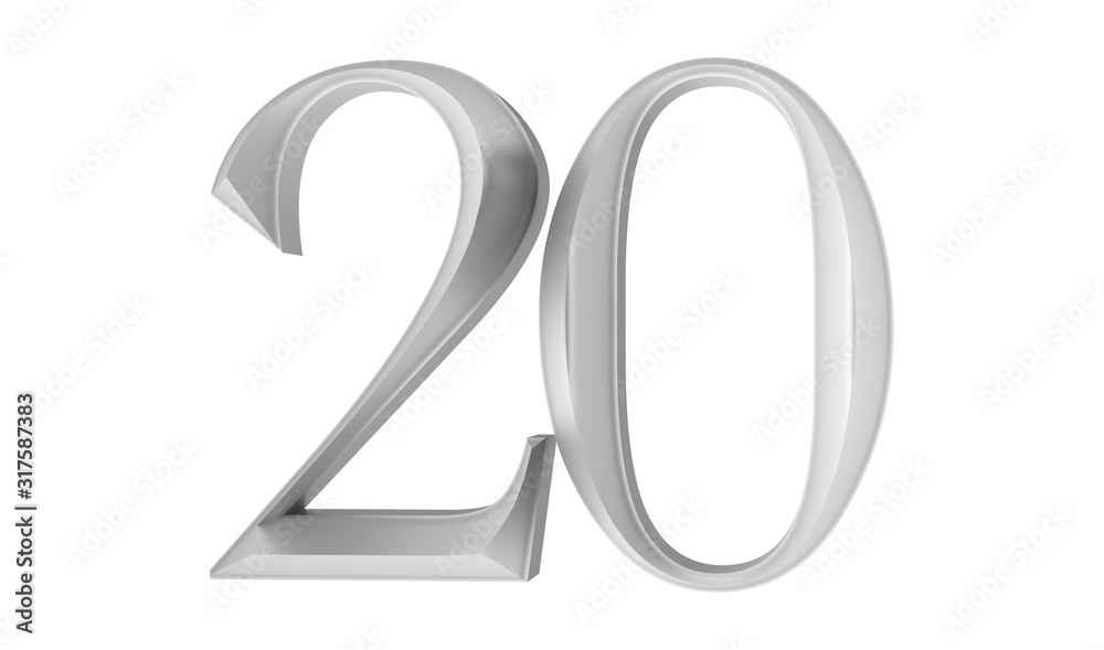 20 Digital number Years Anniversary 3d background . 20 Digital number Years Anniversary 3d background .