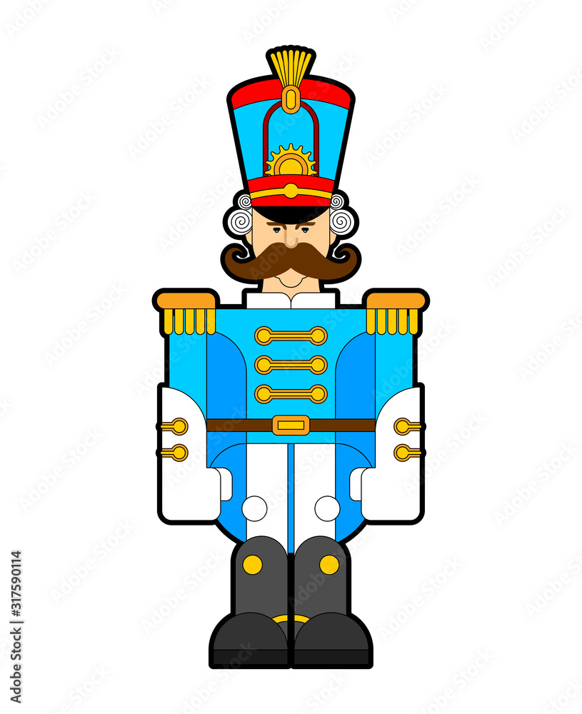 Hussar soldier retro. Guardsman with mustache. vector illustration