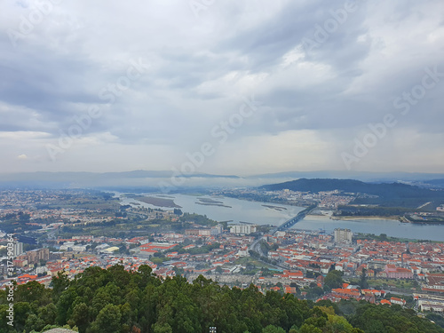 Panoramic view of city and river