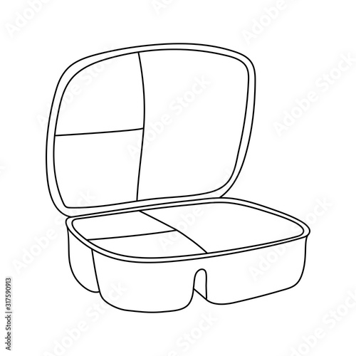 Linear lunch box icon from Education outline collection. Thin line lunch box icon vector isolated on white background.