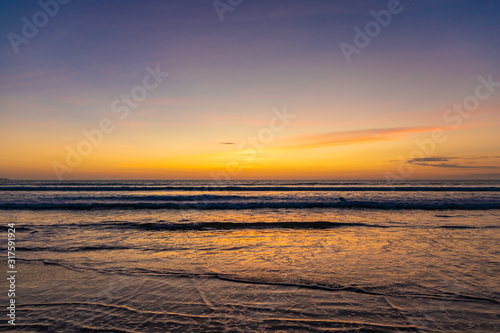 Beautiful sunset on the ocean Kuta beach of Bali island, Indonesia © umike_foto