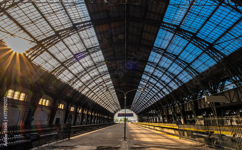 Fototapeta Naklejka Na Ścianę i Meble -  The historical Retiro Railway Station (Estación Retiro) in the district of Retiro of Buenos Aires, Argentina