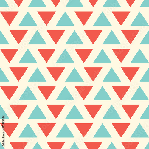 Bright seamless geometric pattern with triangles.