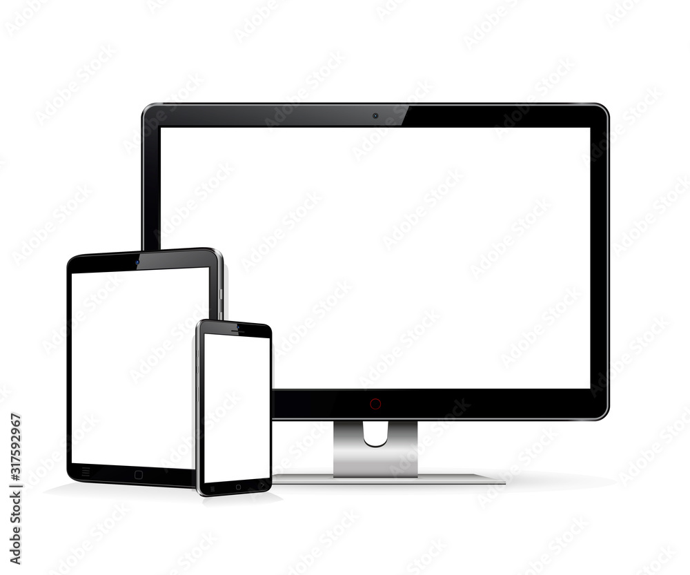 Computer monitor,, tablet, smartphone mock up Computer monitor,, tablet, smartphone mock up