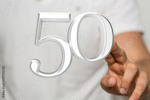 50 years anniversary celebration logotype with elegant celebration.