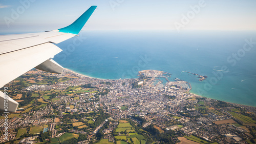 Sunny, beautiful St Helier, Jersey from the air