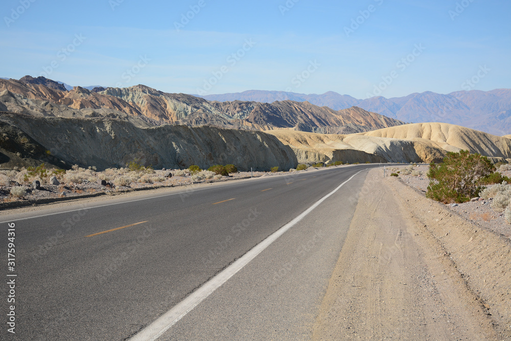 Death Valley Junction, California - November 11, 2019: Landscape in Death Valley National Park in California, USA