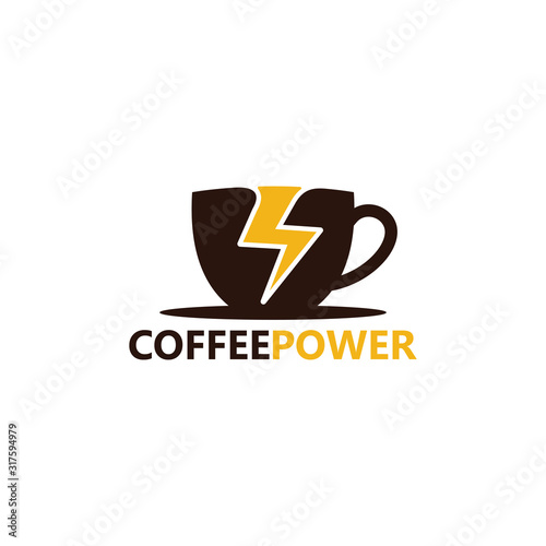 Coffee Power Energy Logo Template Design