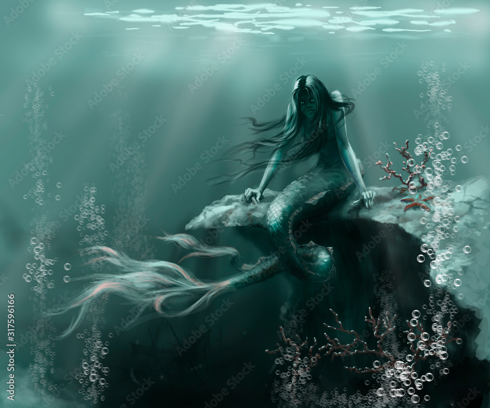 mermaid Stock Illustration | Adobe Stock