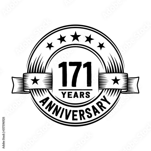 171 years anniversary celebration logotype. Vector and illustration.