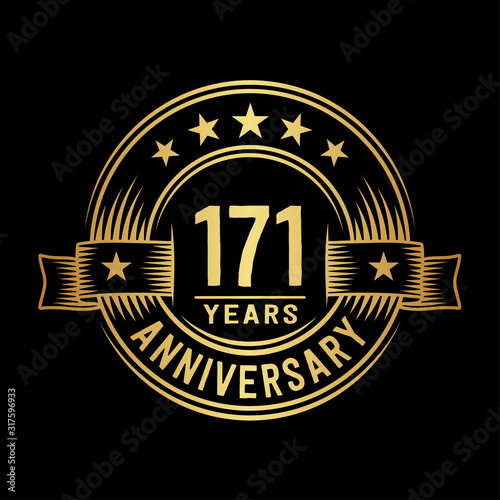 171 years anniversary celebration logotype. Vector and illustration.