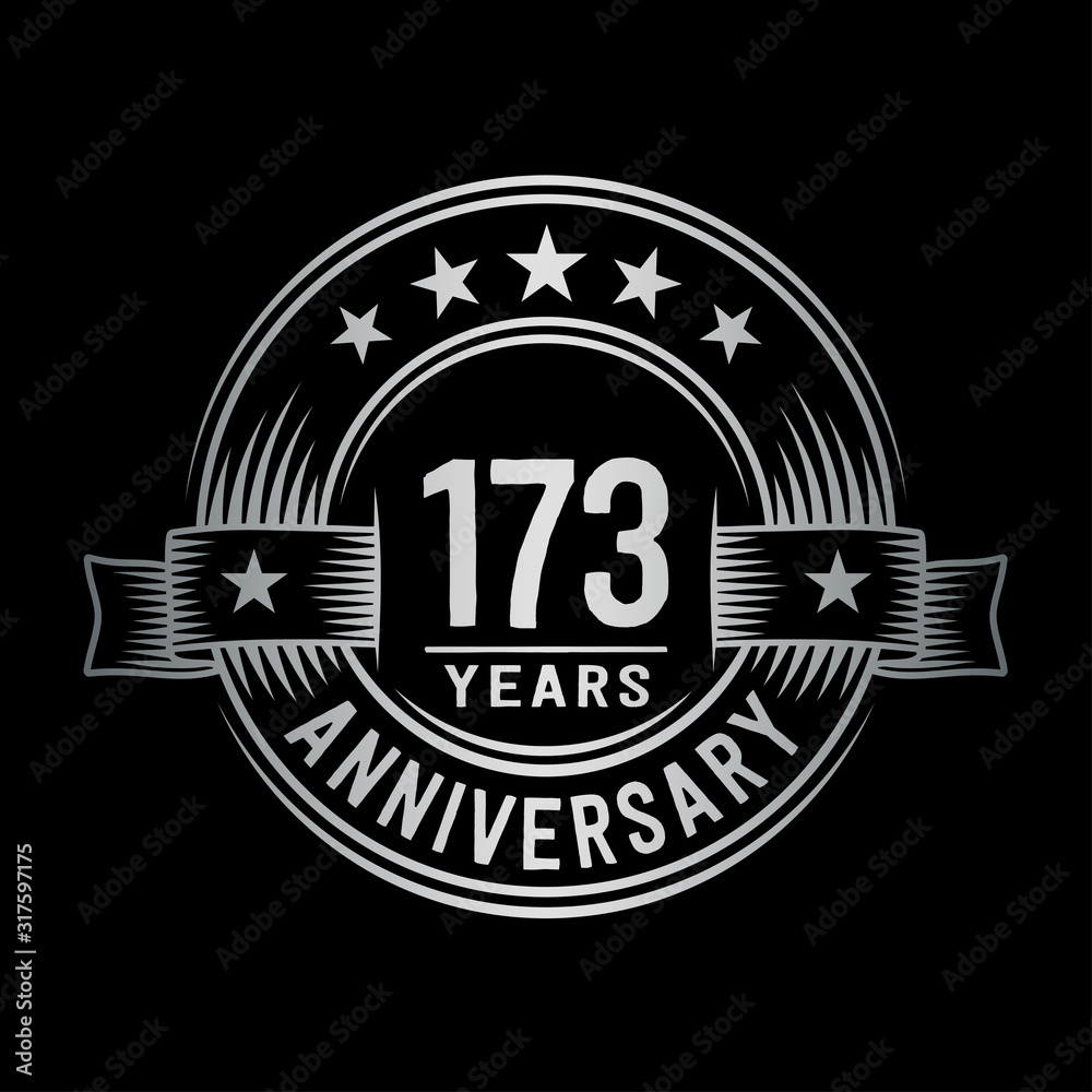Fototapeta premium 173 years anniversary celebration logotype. Vector and illustration.