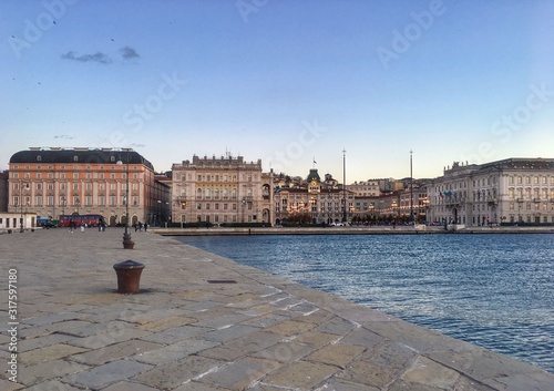 City view of Trieste at sunset
