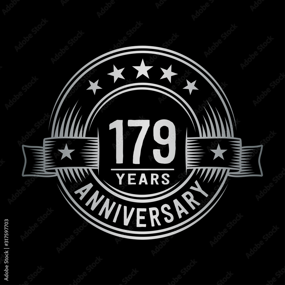 Fototapeta premium 179 years anniversary celebration logotype. Vector and illustration.