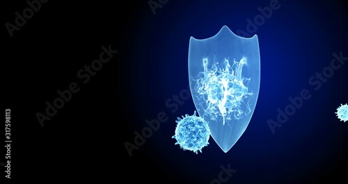 3d render virus protection animation vaccine against viruses and infections bacteria.Coronavirus technology