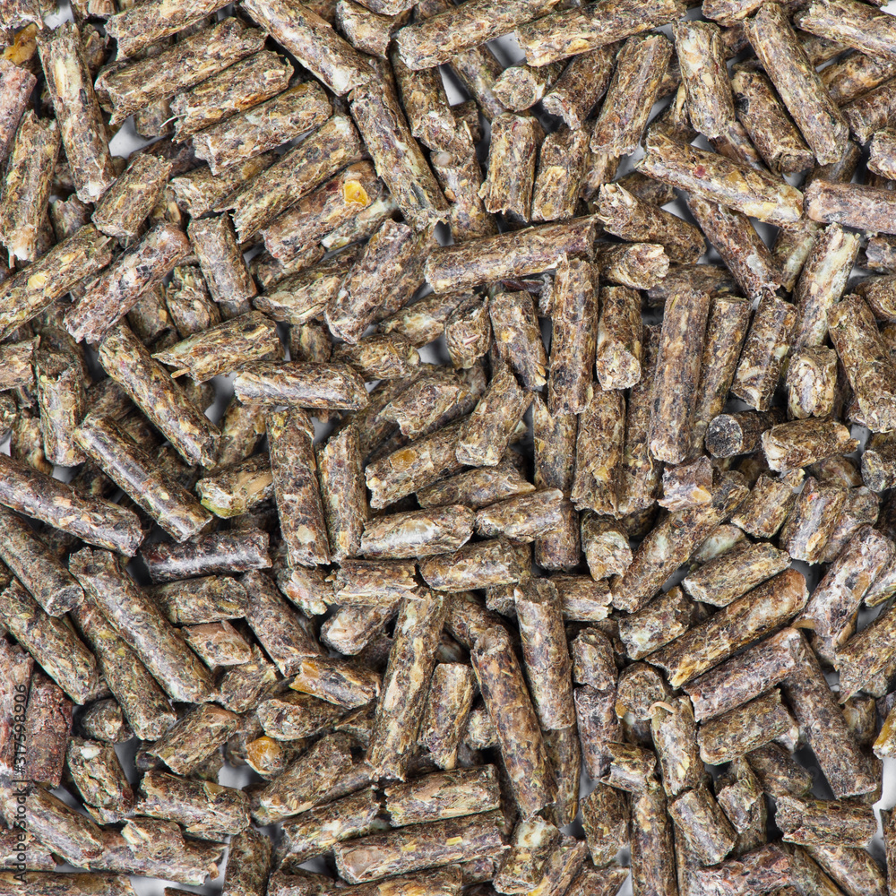 Pile of dry grass pellets