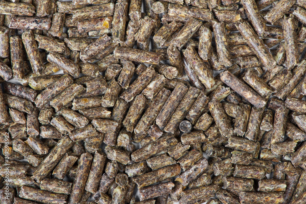 Pile of dry grass pellets
