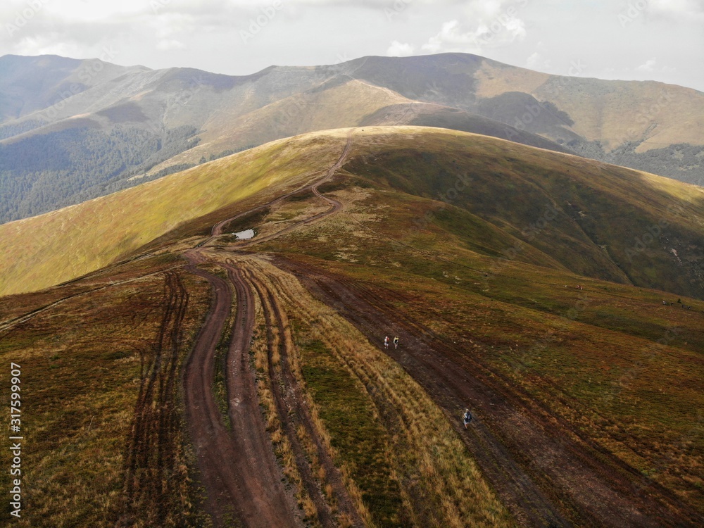 Mountain landscape aerial view. Mountain range. Mountain landscape aerial view. Mountain range.