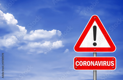 Coronavirus - road sign information message