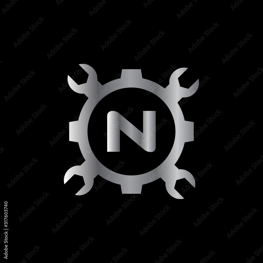 Automotive letter N Logo Design Vector Template. Motor Business Alphabet Design N Vector Illustration Automotive letter N Logo Design Vector Template. Motor Business Alphabet Design N Vector Illustration