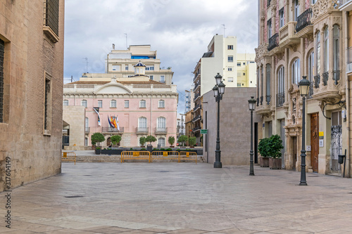 Plaza de la Almoina with the Colomina Palace and the Casa del Punt de Gantxo in Valencia, Spain photo