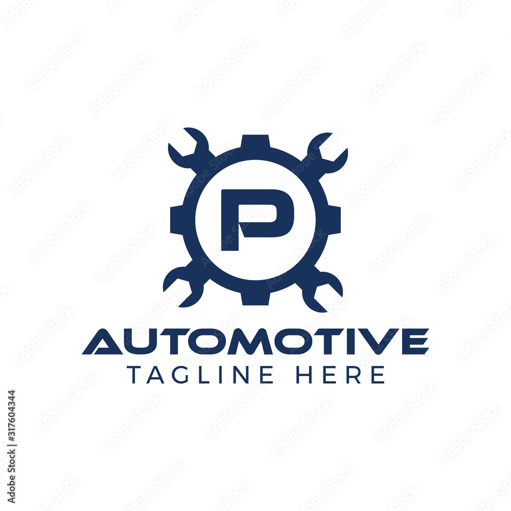 Automotive letter P Logo Design Vector Template. Motor Business Alphabet Design P Vector Illustration Automotive letter P Logo Design Vector Template. Motor Business Alphabet Design P Vector Illustration