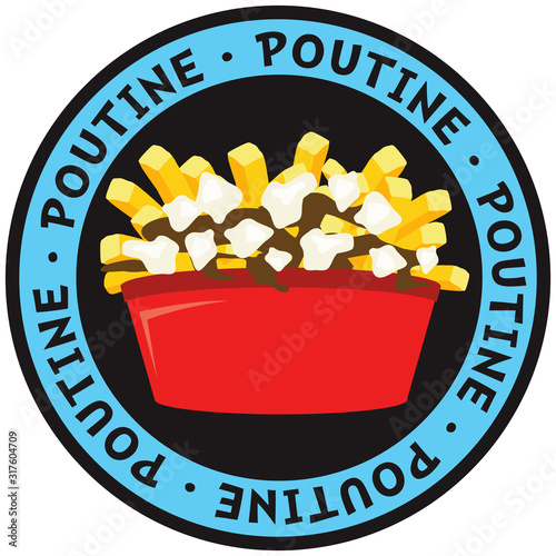 Poutine canadian dish made of fries potatoes gravy and cheese