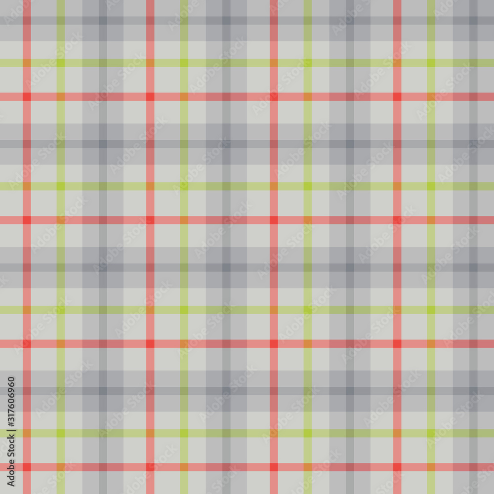 Seamless pattern in light grey, green and red colors for plaid, fabric, textile, clothes, tablecloth and other things. Vector image. Seamless pattern in light grey, green and red colors for plaid, fabric, textile, clothes, tablecloth and other things. Vector image.