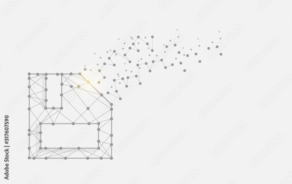 Geometric art line and dot of data vector background eps 10