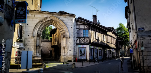 Porte des Jacobins in old part of Bourg-en-Bresse plaza Edgar Quinet
